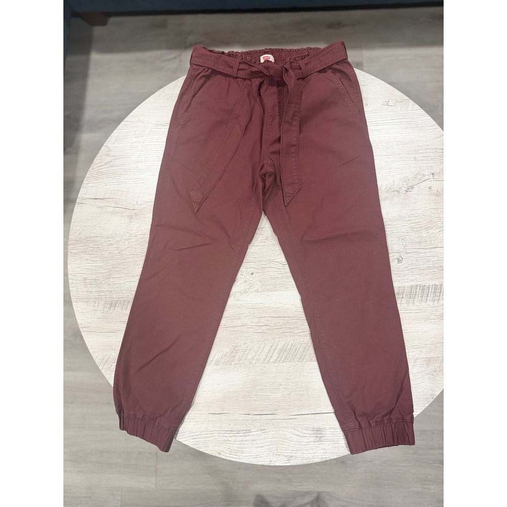 Levi's Burgundy Paperbag Jogger Pants Women's Small Stretch Pull On